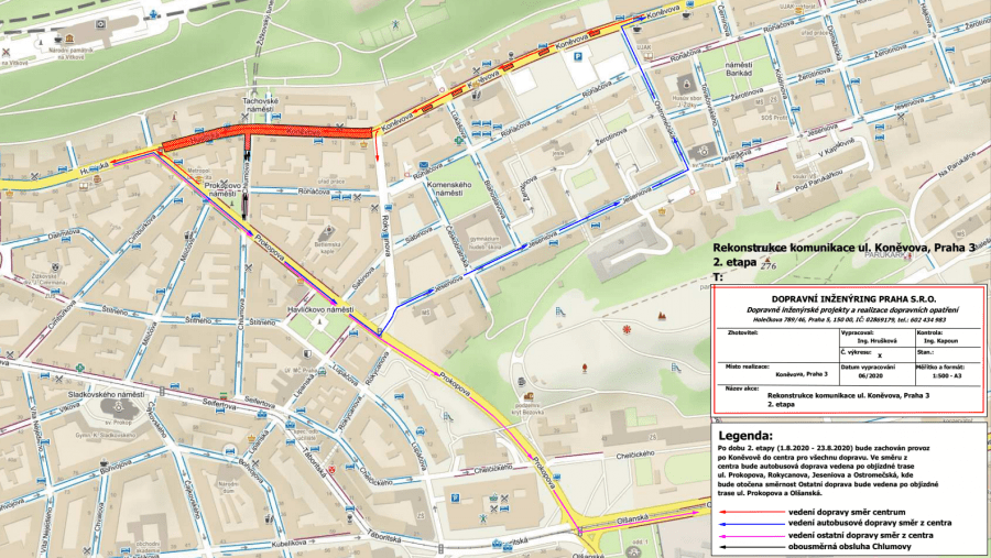 Rekonstrukce Koněvovy ulice 2020 II